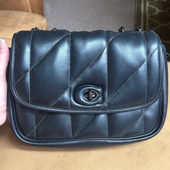 Coach Black Quilted Pillow Madison 26 - Picture 2 of 14